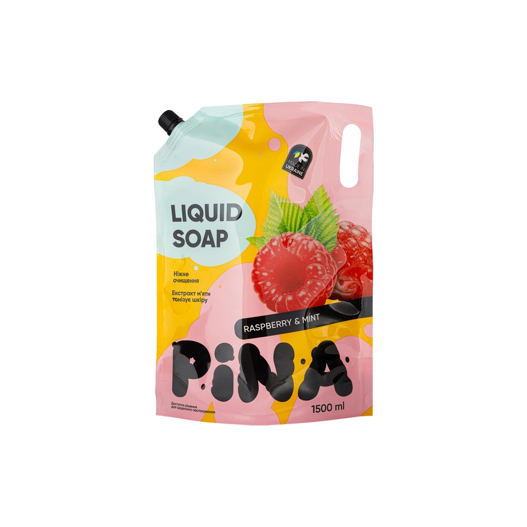 Рідке мило Pina Raspberry and mint Дой-пак 1500 мл (4820287020463)