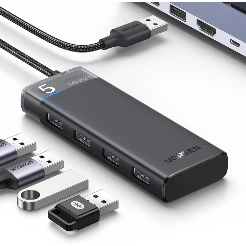 Концентратор Ugreen USB 3.0 to 4xUSB 3.2 Gen1 CM653 black (15548) Концентратор Ugreen USB 3.0 to 4xUSB 3.2 Gen1 CM653 black (15548)