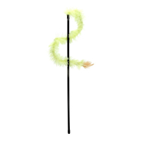 Іграшка для котів Hippie Pet Вудка з довгим пір'ям жовта 48 см (HIPCW2303034G)