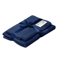 ARDESTO towel set of terry Essence 50 x 90 cm, 70 x 130 cm, 2 pcs, 100% cotton, dark blue (ART2358NA)