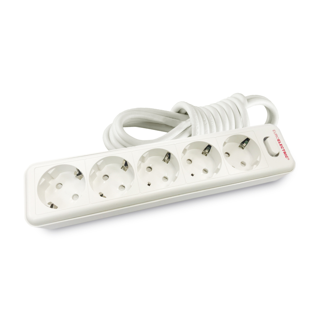 Мережевий фільтр живлення EUROELECTRIC Х5 10А 3м White (EE-105-3M) Мережевий фільтр живлення EUROELECTRIC Х5 10А 3м White (EE-105-3M)