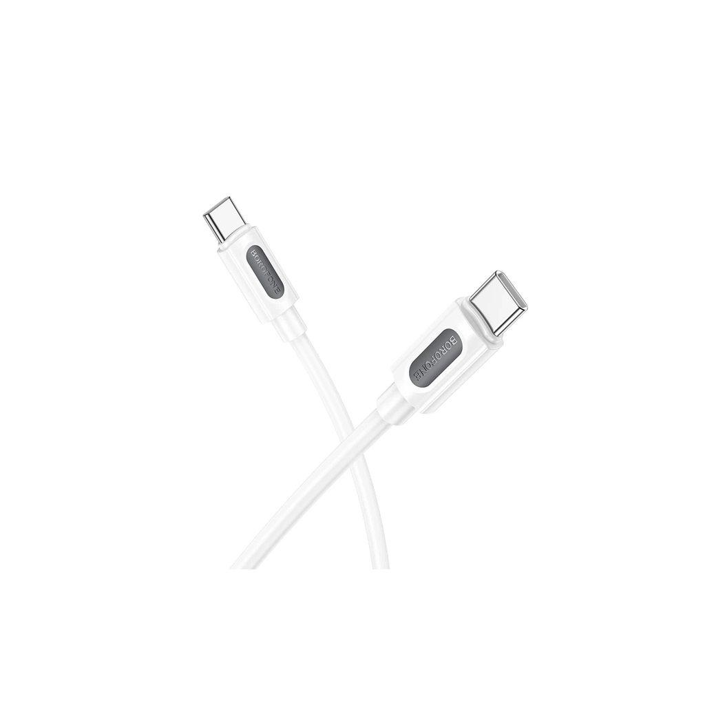 Дата кабель USB-C to USB-C 1.0m 60W silicone BX114 Structure white BOROFONE (6941991116919)