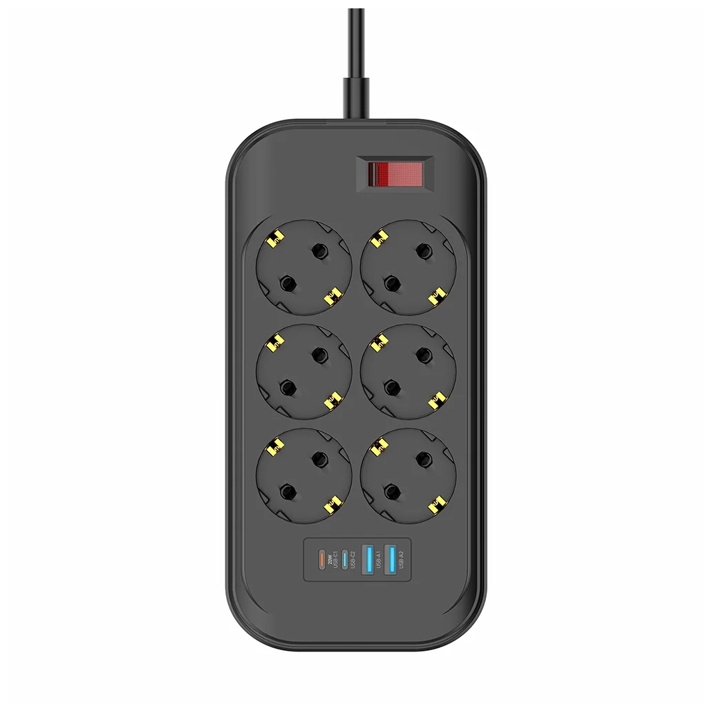 Мережевий фільтр живлення ColorWay CW-CHE64PDB 6 роз, 4USB (CW-CHE64PDB) Мережевий фільтр живлення ColorWay CW-CHE64PDB 6 роз, 4USB (CW-CHE64PDB)