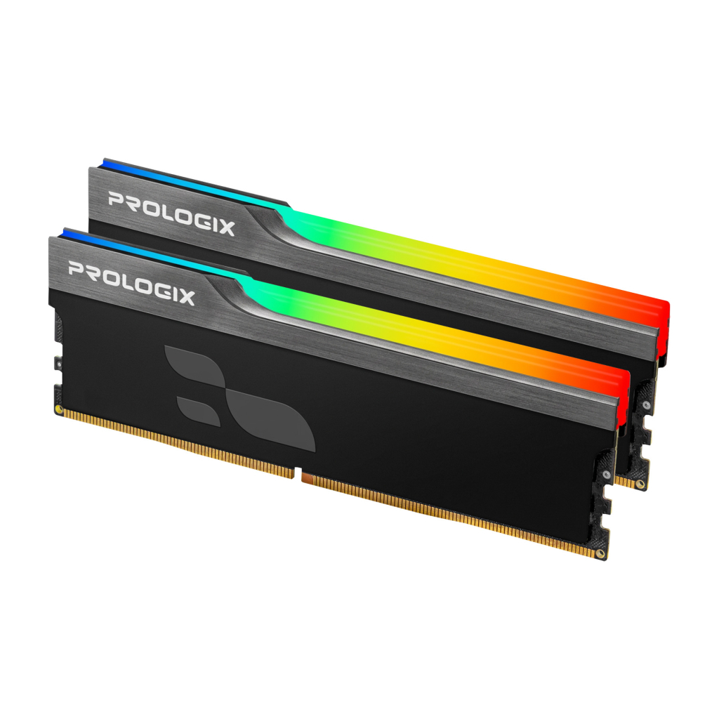 Модуль пам'яті для комп'ютера DDR5 32GB (2x16GB) 5600 MHz Onyx Black RGB Prologix (PRO32GB5600YBR5K) Модуль пам'яті для комп'ютера DDR5 32GB (2x16GB) 5600 MHz Onyx Black RGB Prologix (PRO32GB5600YBR5K)