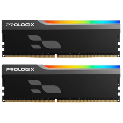 Модуль пам'яті для комп'ютера DDR5 32GB (2x16GB) 5600 MHz Onyx Black RGB Prologix (PRO32GB5600YBR5K)