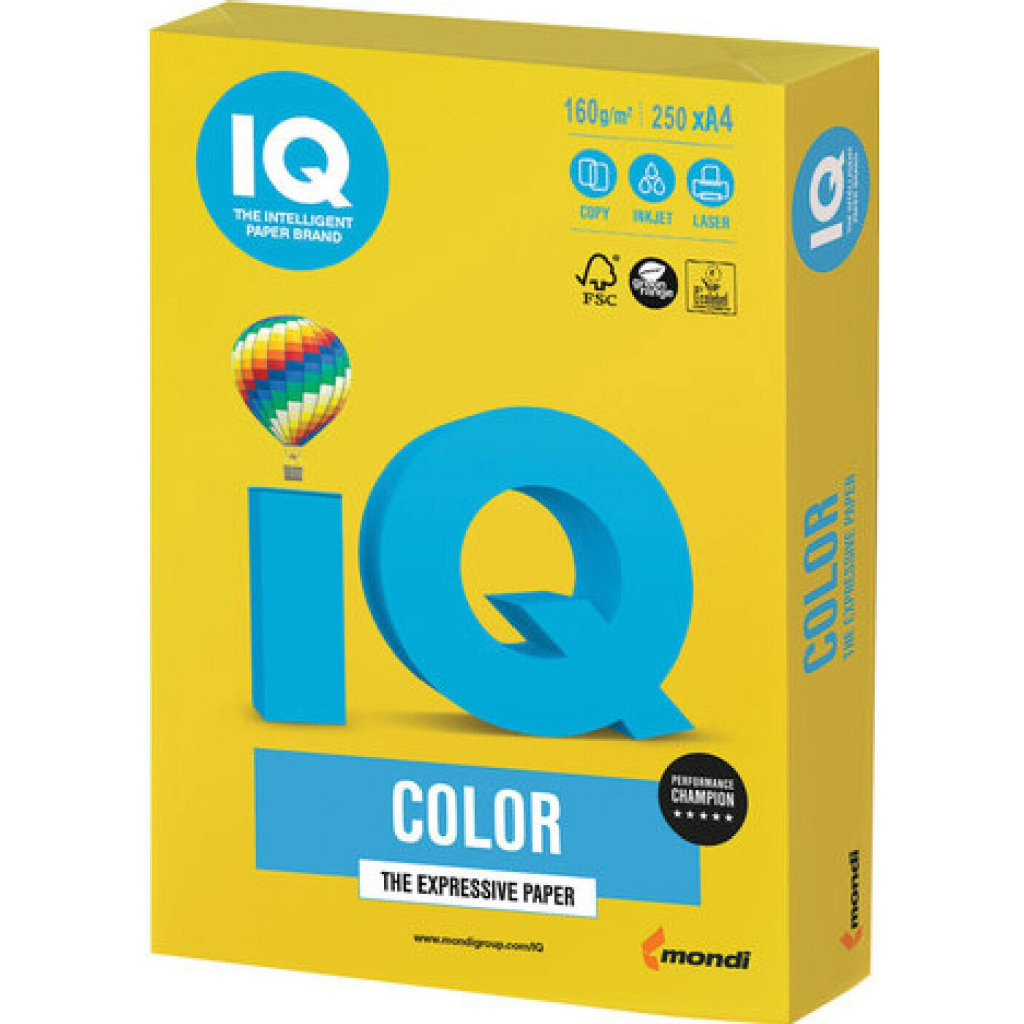 Папір Mondi IQ color А4 intensive, 160g 250sh Mustard (IG50/A4/160/IQ)