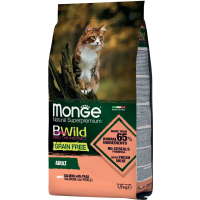 Dry food for cats Monge Cat Bwild GR.FREE with salmon taste 1.5 kg (8009470012072)
