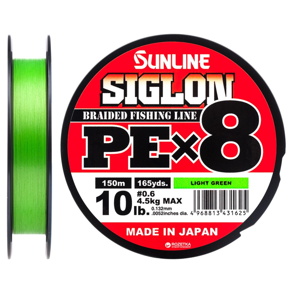 Шнур Sunline Siglon PE х8 150m 0.6/0.132mm 10lb/4.5kg Light Green (1658.09.63) Шнур Sunline Siglon PE х8 150m 0.6/0.132mm 10lb/4.5kg Light Green (1658.09.63)