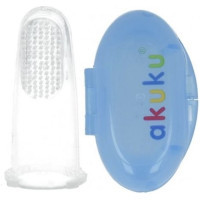 Akuku Silicone Children's Toothbrush, Gum Massager, Blue (A0263)