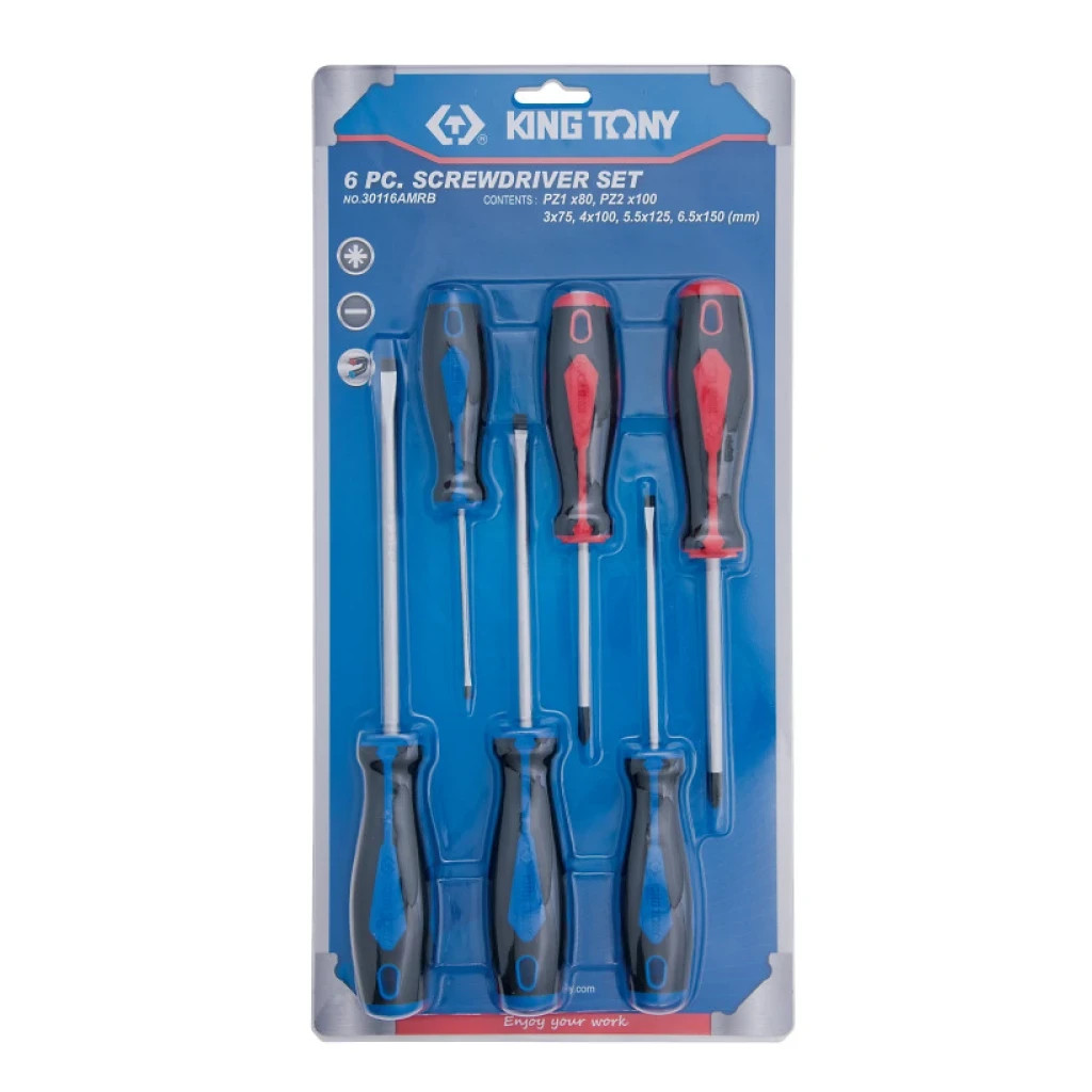 Набір викруток KING TONY 6 шт. (30116AMRB) Набір викруток KING TONY 6 шт. (30116AMRB)
