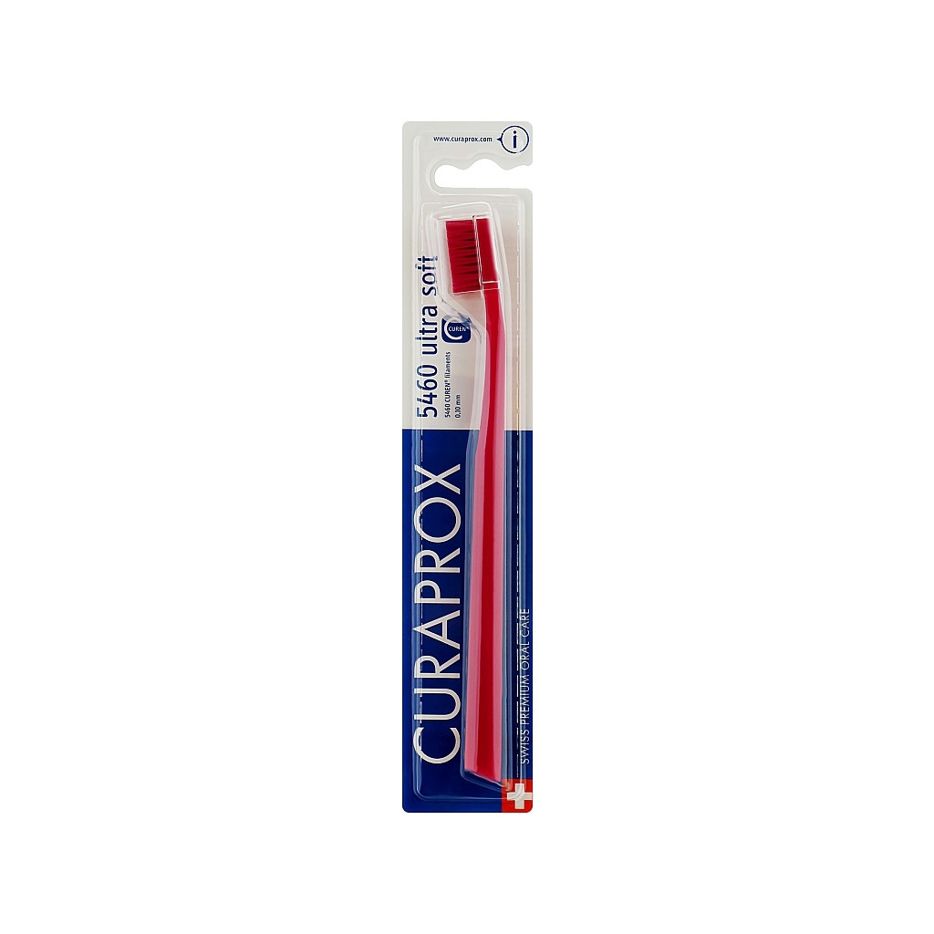 Зубна щітка Curaprox CS 5460 Ultra Soft Ультрам'яка D 0.10 мм Малинова з малиновою щетиною (CS 5460-07)