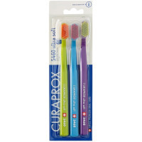 Зубна щітка Curaprox CS 5460 Ultra Soft Ультрам'яка Салатова + Синя + Фіолетова 3 шт. (CS 5460/3-03)
