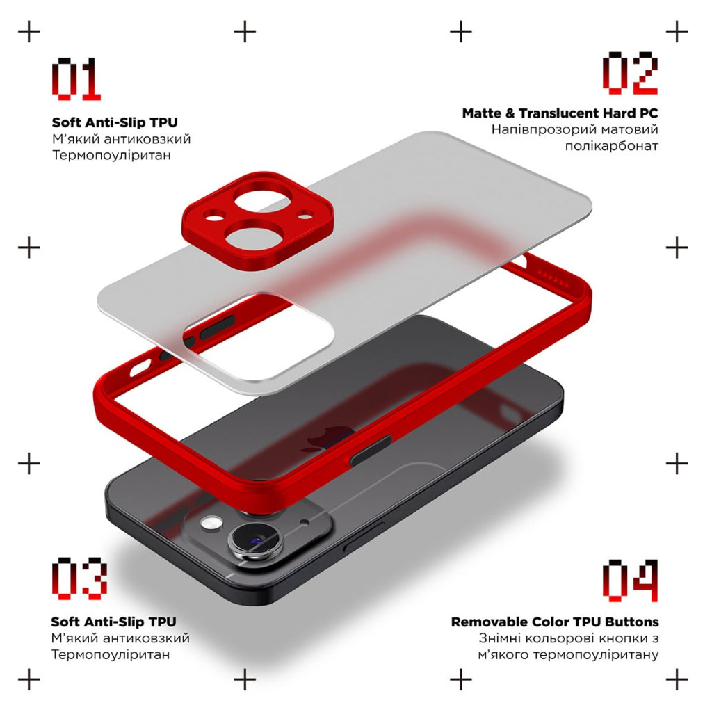 Чохол до мобільного телефона Armorstandart Frosted Matte Samsung A35 5G (A356) Red (ARM74334) Чохол до мобільного телефона Armorstandart Frosted Matte Samsung A35 5G (A356) Red (ARM74334)
