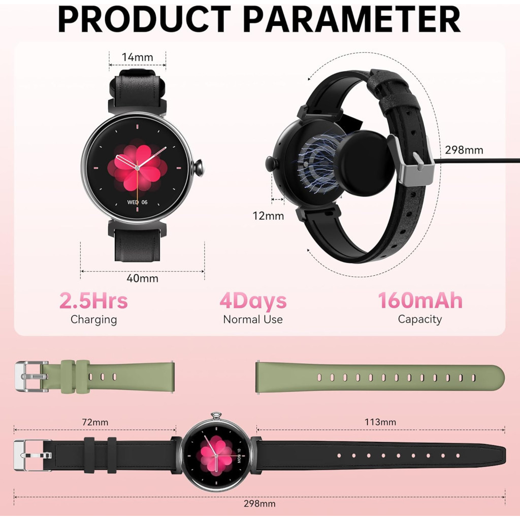 Смарт-годинник OUKITEL BT30 Black with black and green belt (6931940742269)