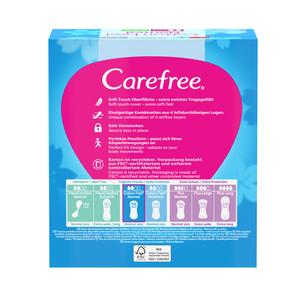 Щоденні прокладки Carefree М'якість бавовни з Алое 56 шт. (3574661486307)