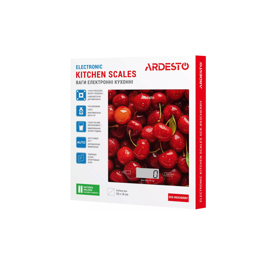 Ваги кухонні Ardesto SCK-893CHERRY