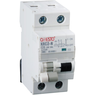 Диференціальний автоматичний вимикач ONESTO 1п+N, 32А, 300A , тип AC, RCBO (KRC2-N)