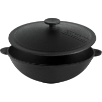 Brizoll cast-iron WOK frying pan with a cast-iron lid 4.7 l 300x103 mm (W30-1)