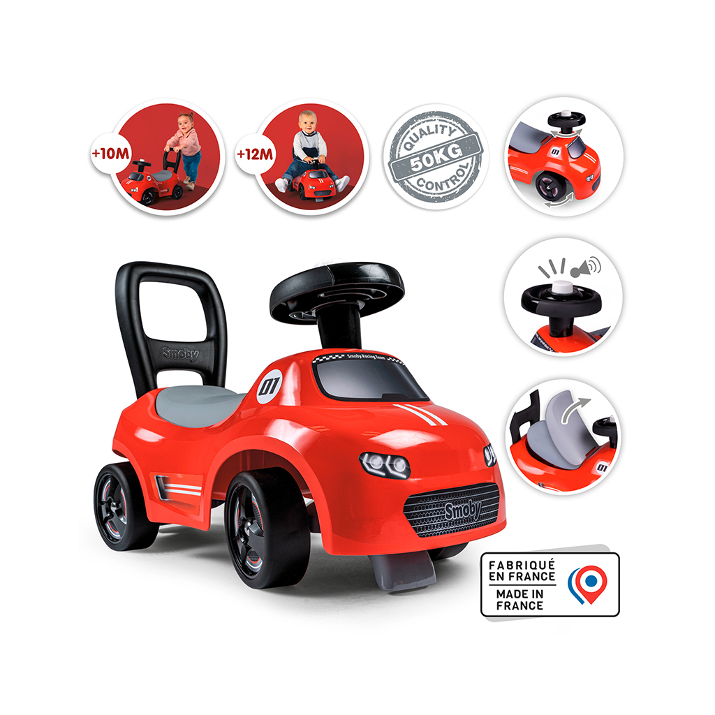 Чудомобіль Smoby червоний, 54х27х40 см, 10 міс.+ (720541)