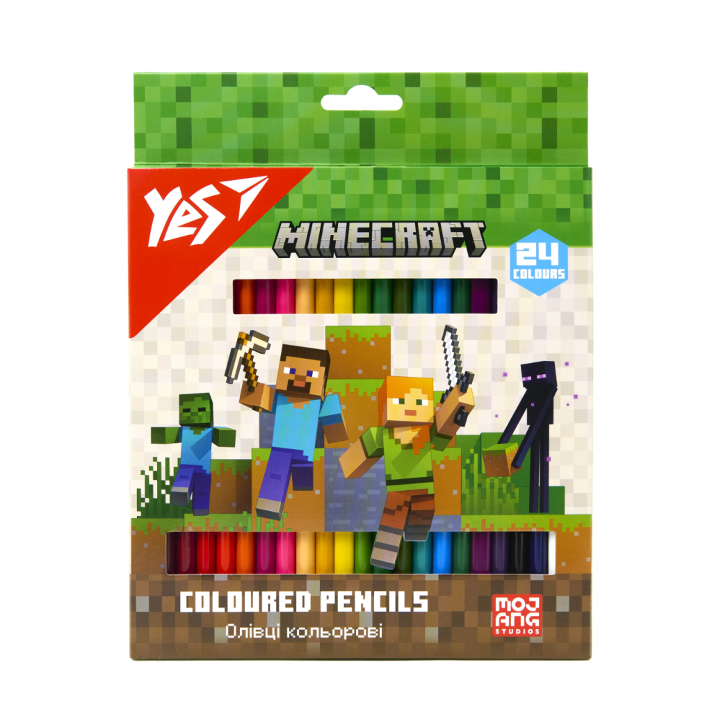 Олівці кольорові Yes Minecraft 24 кол. (290770) Олівці кольорові Yes Minecraft 24 кол. (290770)