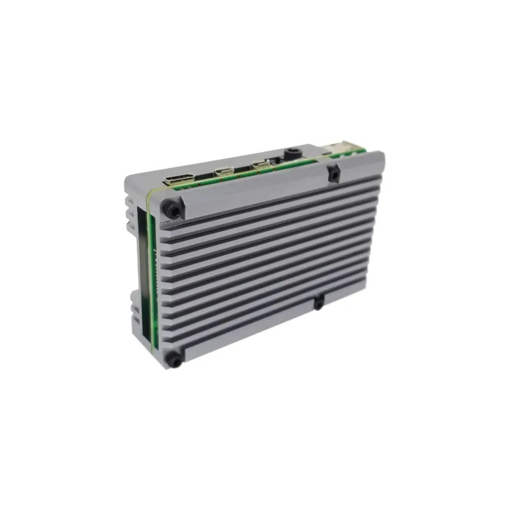 Корпус до промислового ПК Pi HUT for Raspberry Pi 4 Alu Radiator Grey (TPH-020)