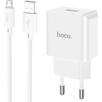 Зарядний пристрій HOCO C106A Leisure USB + cable USB to Micro 5P 10.5W White (6931474783905)