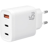 Зарядний пристрій XO L117-CC 2xUSB-C PD45W + 1xUSB-A QC3.0 White (L117-CC.white)