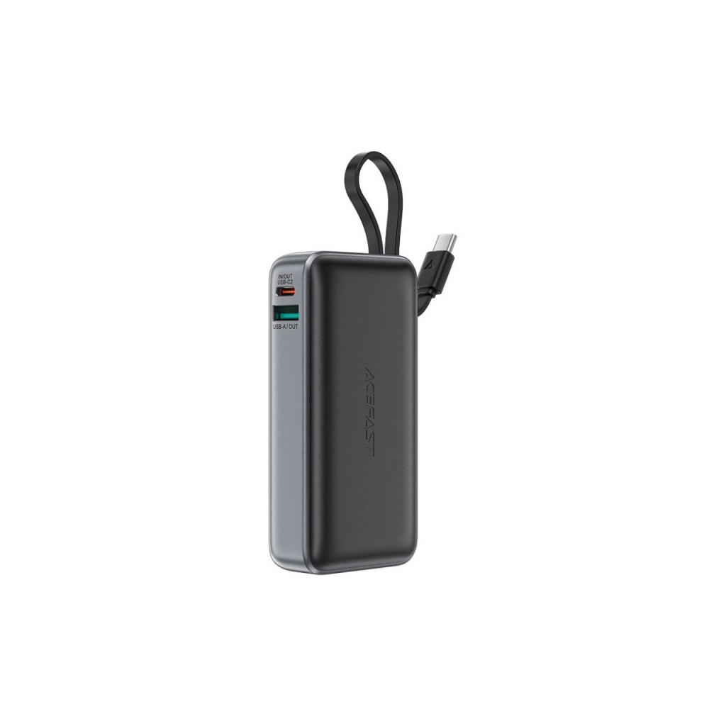Батарея універсальна Acefast 10000mAh 30W PD, USB-C witch cable, USB-A, Li-Pol, M7 Black (6974316283379)