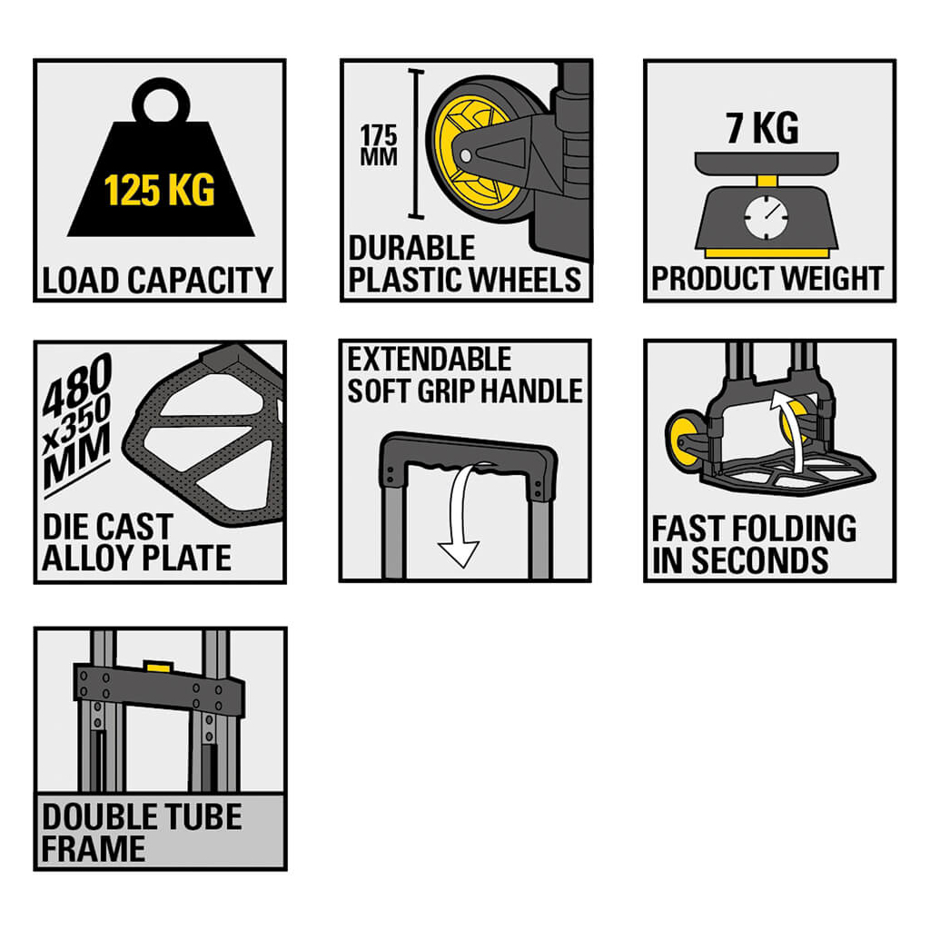 Візок вантажний Stanley Fatmax, до 125кг, розмір платформи 48х35см, 7кг (FXWT-706)