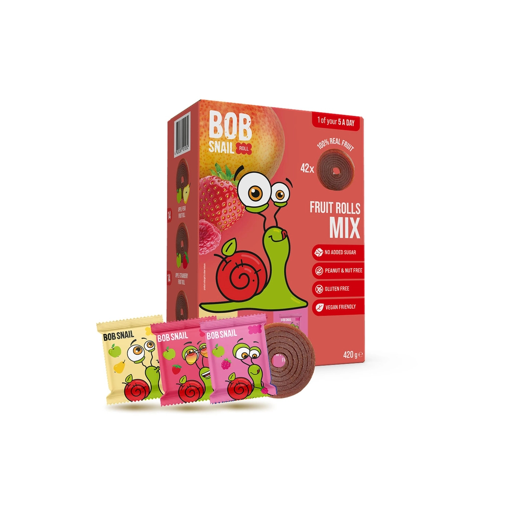 Цукерка Bob Snail Fruit Rolls Mix 3 смаки по 140 г (4820287101032) Цукерка Bob Snail Fruit Rolls Mix 3 смаки по 140 г (4820287101032)