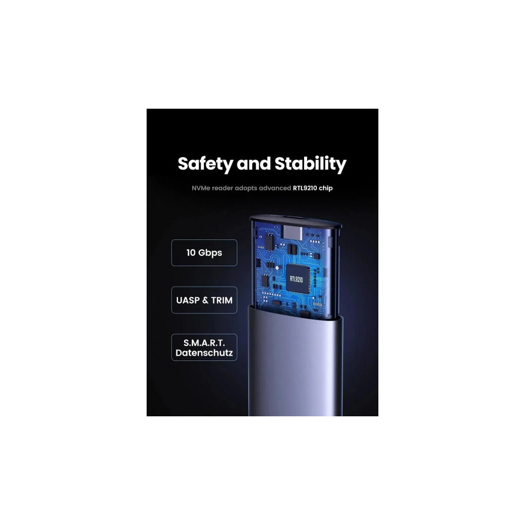 Кишеня зовнішня Ugreen USB 3.2 Gen 2 to M.2 NVMe/SATA 10Gbps UASP TRIM CM767 gray (15813) Кишеня зовнішня Ugreen USB 3.2 Gen 2 to M.2 NVMe/SATA 10Gbps UASP TRIM CM767 gray (15813)