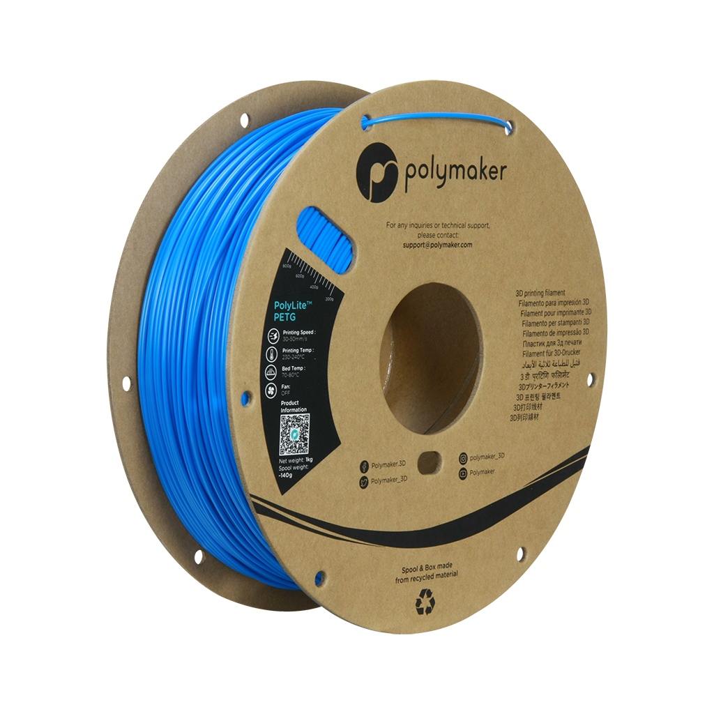 Пластик для 3D-принтера Polymaker PETG POLYLITE 1,75mm 1kg BLUE, ELECTRIC (PB01042)