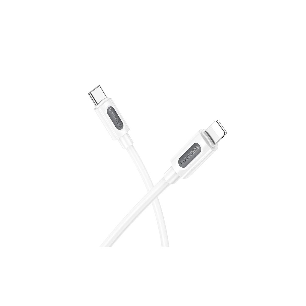 Дата кабель USB-C to Lightning 1.0m PD silicone BX114 Structure white BOROFONE (6941991116834)