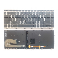 Клавіатура ноутбука HP EliteBook 840 G5 черная с серебр TP подсв UA (A46177)