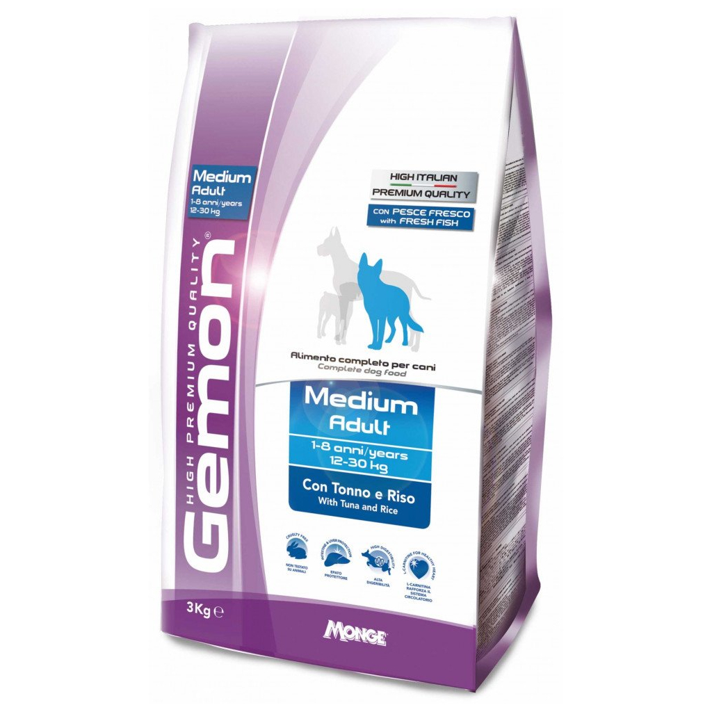 Сухий корм для собак Gemon Dog Medium adult тунець з рисом 3 кг (8009470386098)