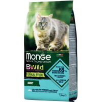 Dry food for cats Monge Cat Bwild GR.FREE with the taste of cod 1.5 kg (8009470012058)