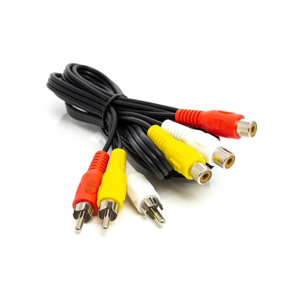 Кабель мультимедійний 3xRCA M to 3xRCA F 1.0m PowerPlant (CA912049)