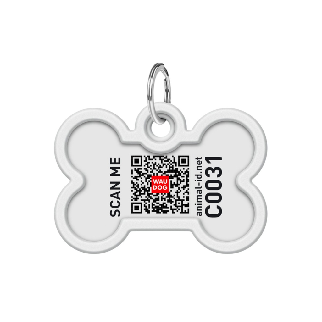 Адресник для тварин WAUDOG Smart ID з QR паспортом "Бетмен лого", кістка 40х28 мм (0640-1006)