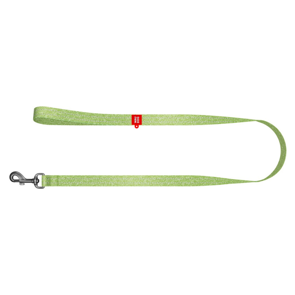 Повідець для собак WAUDOG Re-cotton світловідбивний M Ш 20 мм Д 200 см салатовий (03095)