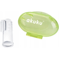 Akuku Silicone Children's Toothbrush, Gum Massager, Green (A0264)