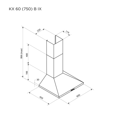 Витяжка кухонна Pyramida KX 60 (750) B IX