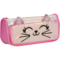Pencil case Cool For School 2 compartments With sequins (CF6706-lt.blue)