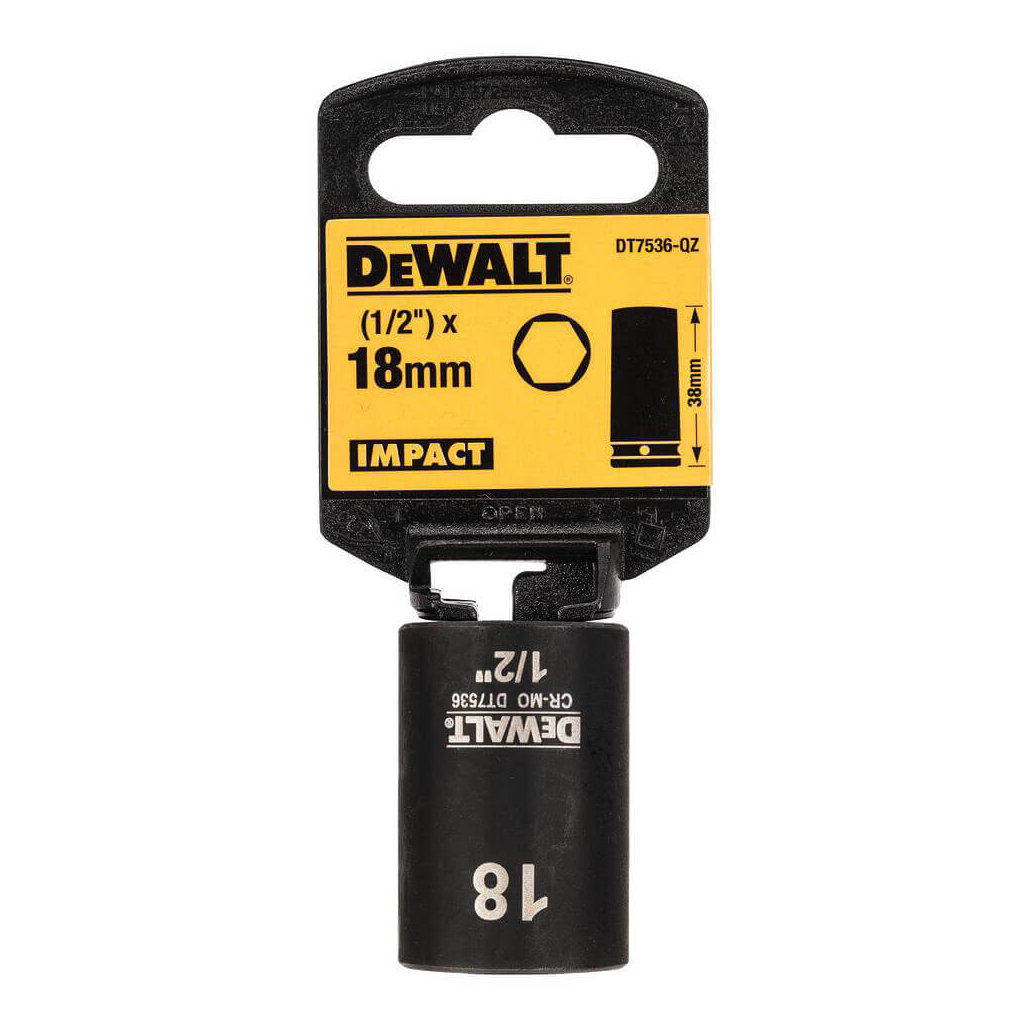 Головка торцева DeWALT ударна IMPACT 1/2" х 18 мм, шестигранна (DT7536)