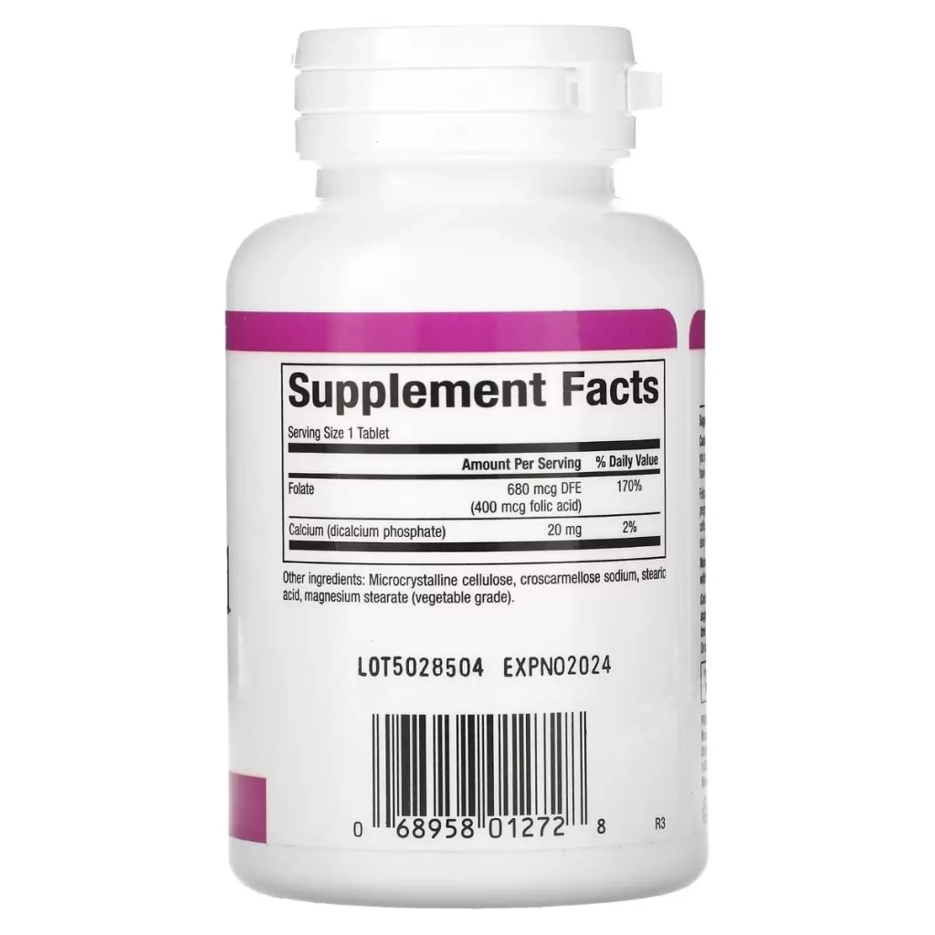 Вітамін Natural Factors Фолієва кислота, 400 мкг, Folic Acid, 90 таблеток (NFS-01272)