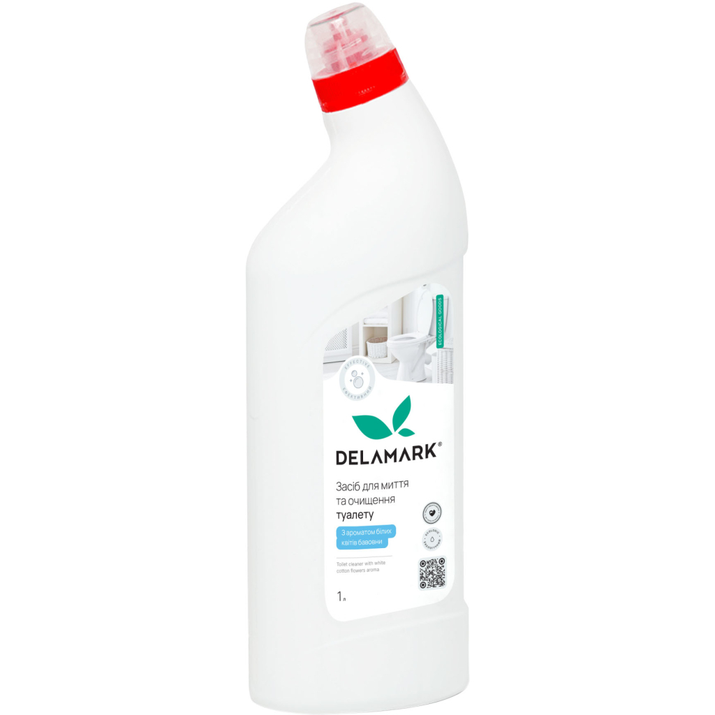 Засіб для чищення унітазу DeLaMark Білі квіти бавовни 1 л (4820152333650)