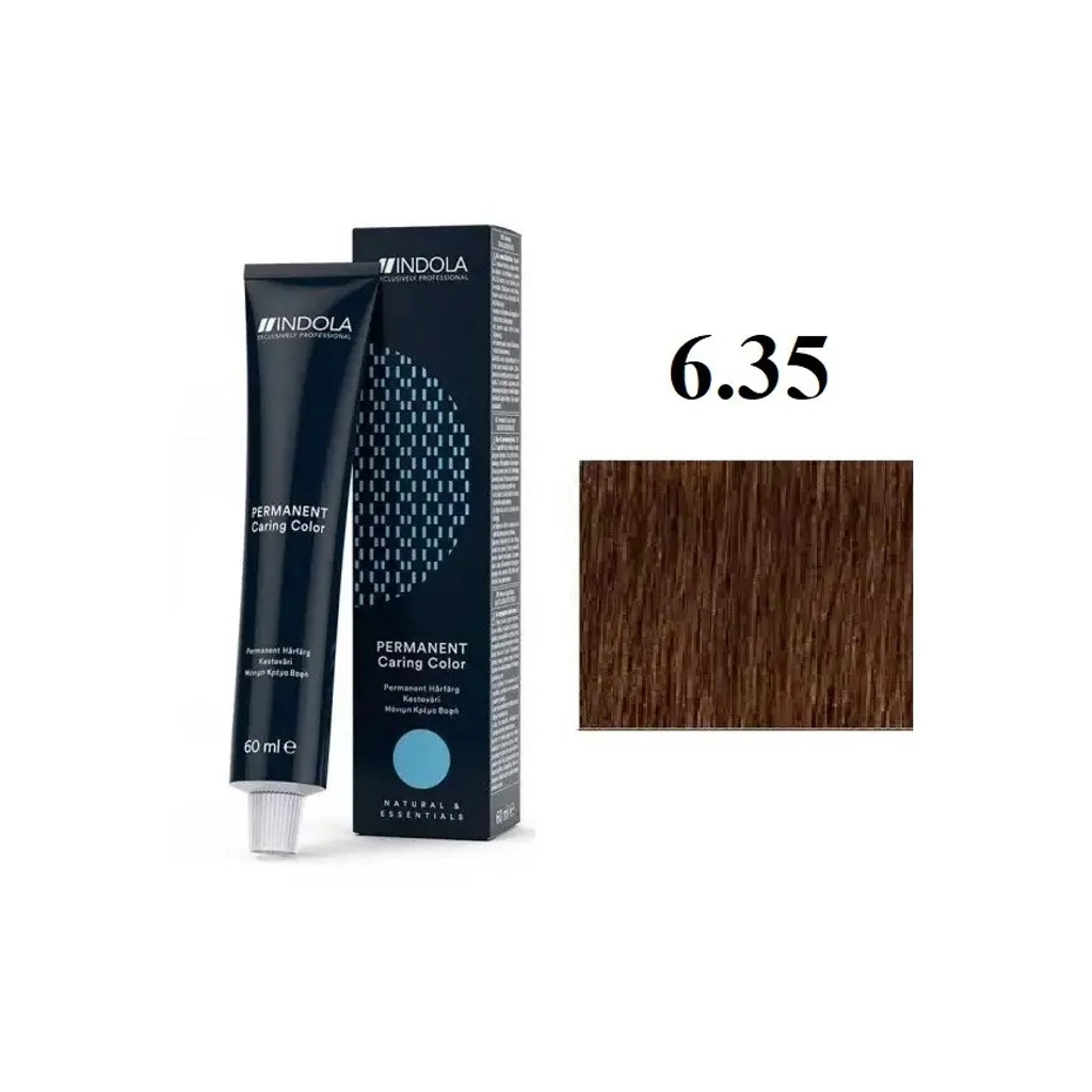 Фарба для волосся Indola Permanent Caring Color 6.35 - Русяве золотисте червоне дерево (4045787932621)