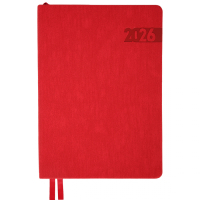 Weekly Leo planner A5 dated 2026 "Boss", soft, red, 368 pages (252636)