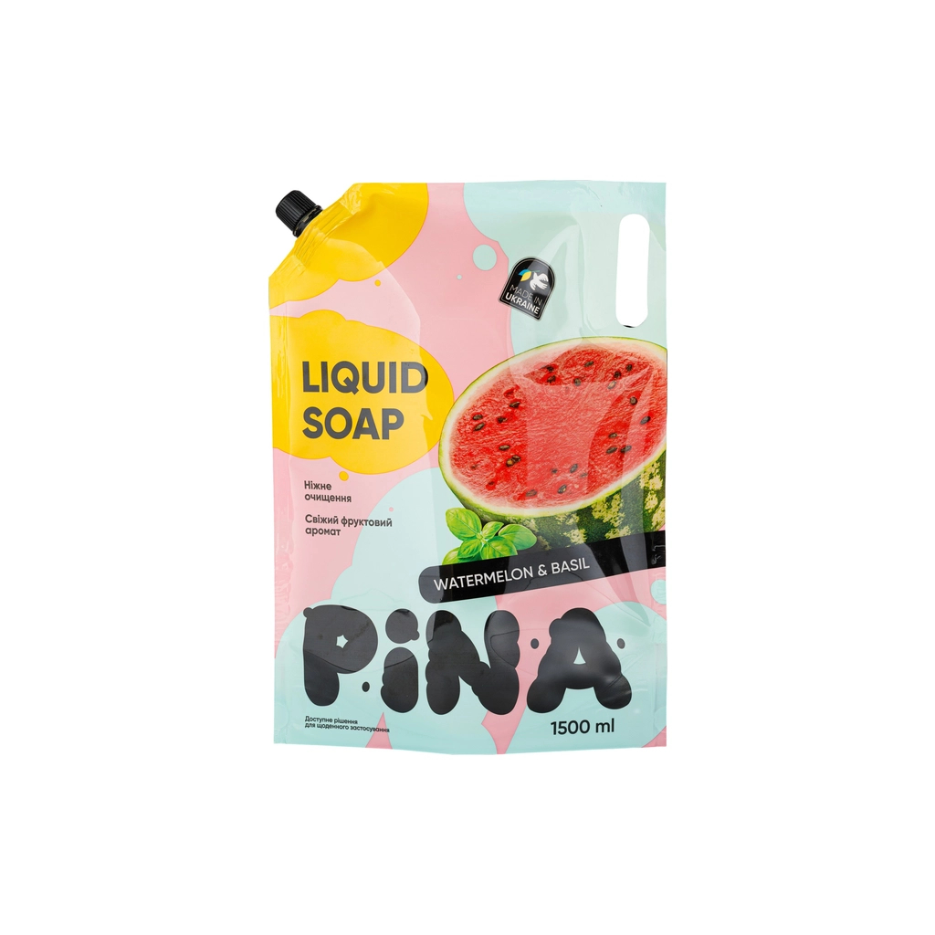 Рідке мило Pina Watermelon and basil Дой-пак 1500 мл (4820287020500)