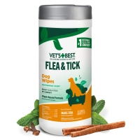 Вологі серветки для тварин Vet's Best Від бліх та кліщів для собак 50 шт (0031658104598)