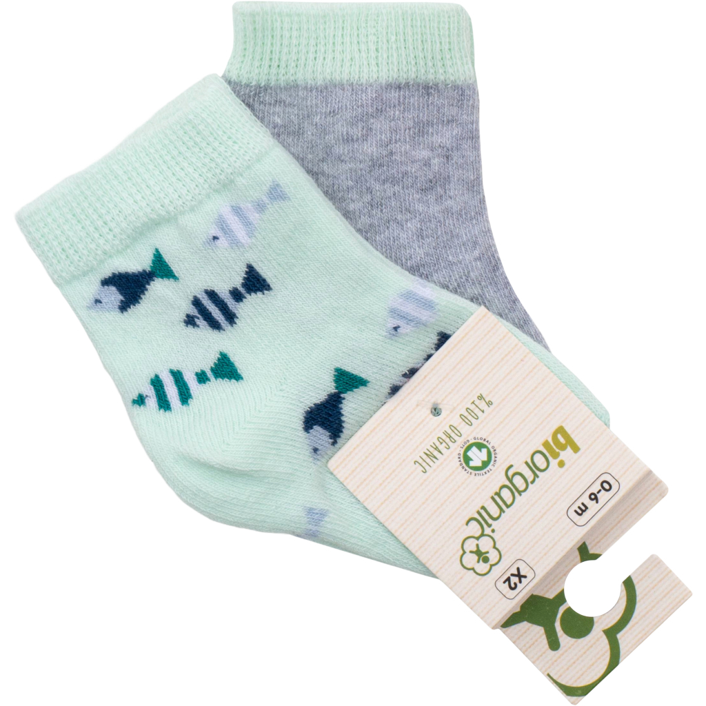 Шкарпетки дитячі Bibaby з рибками (68377-0-6-green)